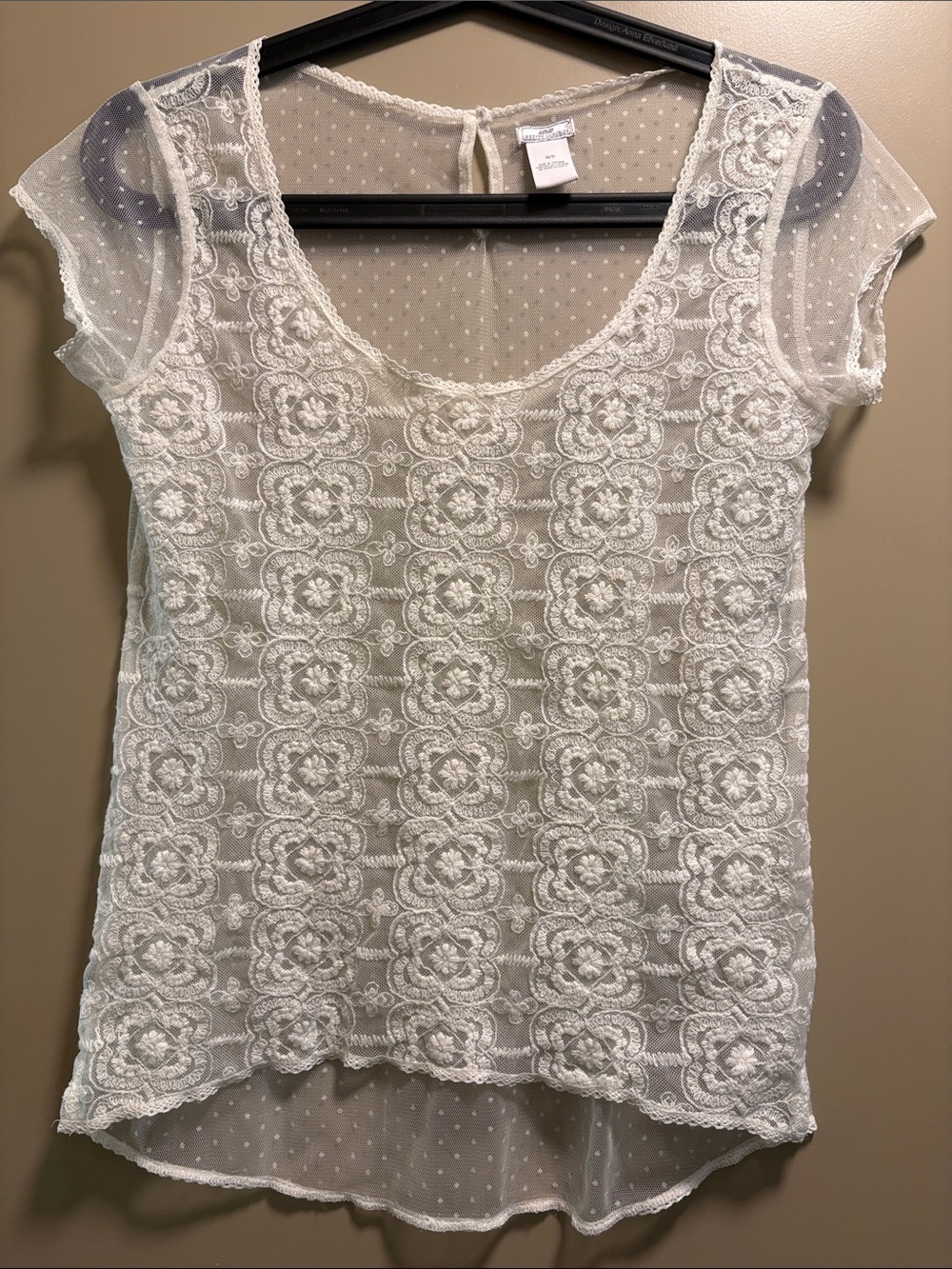 Aerie Lace Overlay Scoop Neck Women's Top